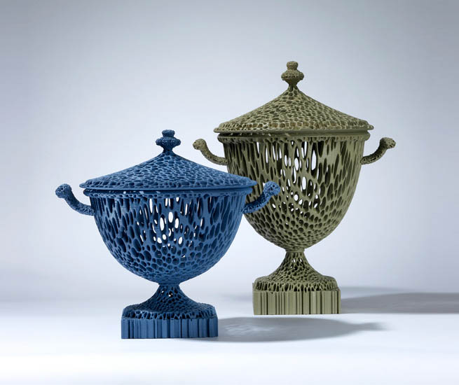  "The Wedgwoodn't Tureens" in Blue and Dusty Green.