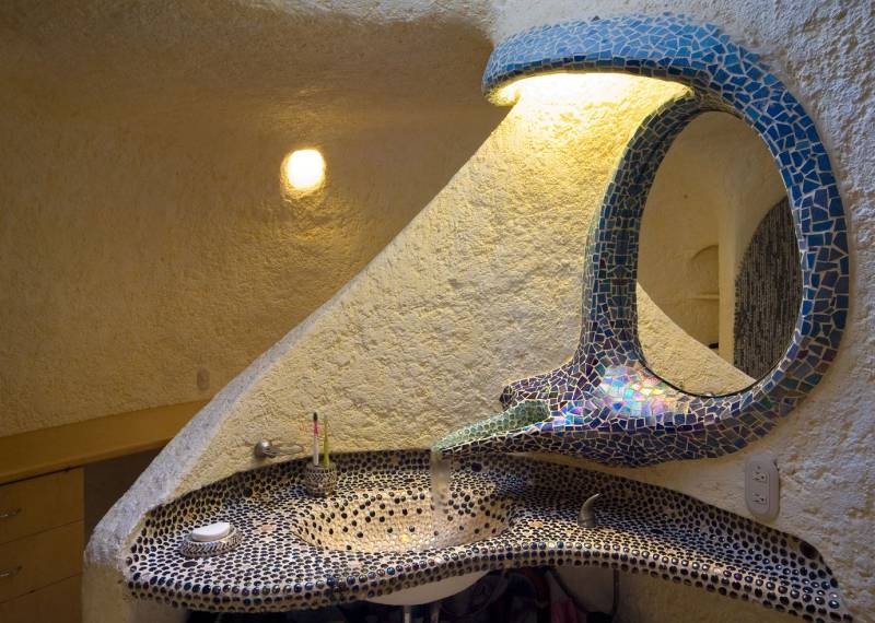 The Nautilus House by Javier Senosiain - Mosaic Bathroom Sink