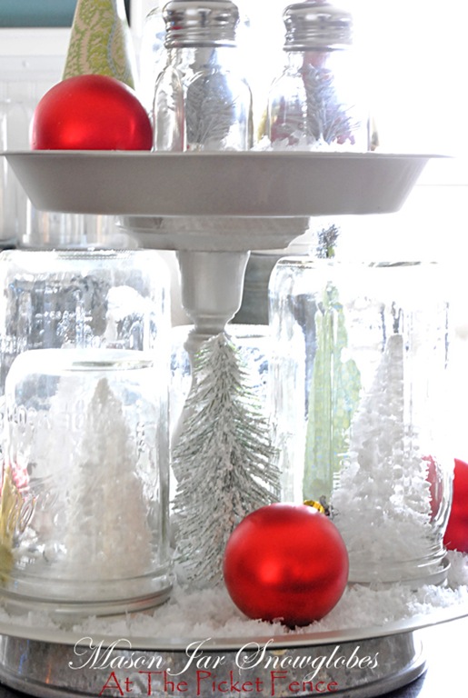 Do It Yourself Mason Jar Snow Globes from At the Picket Fence