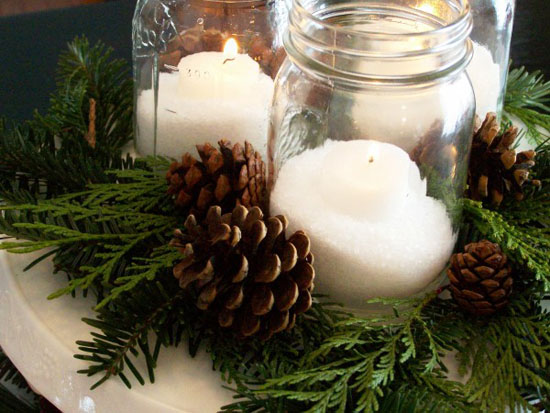 Mason Jar Christmas Centerpieces