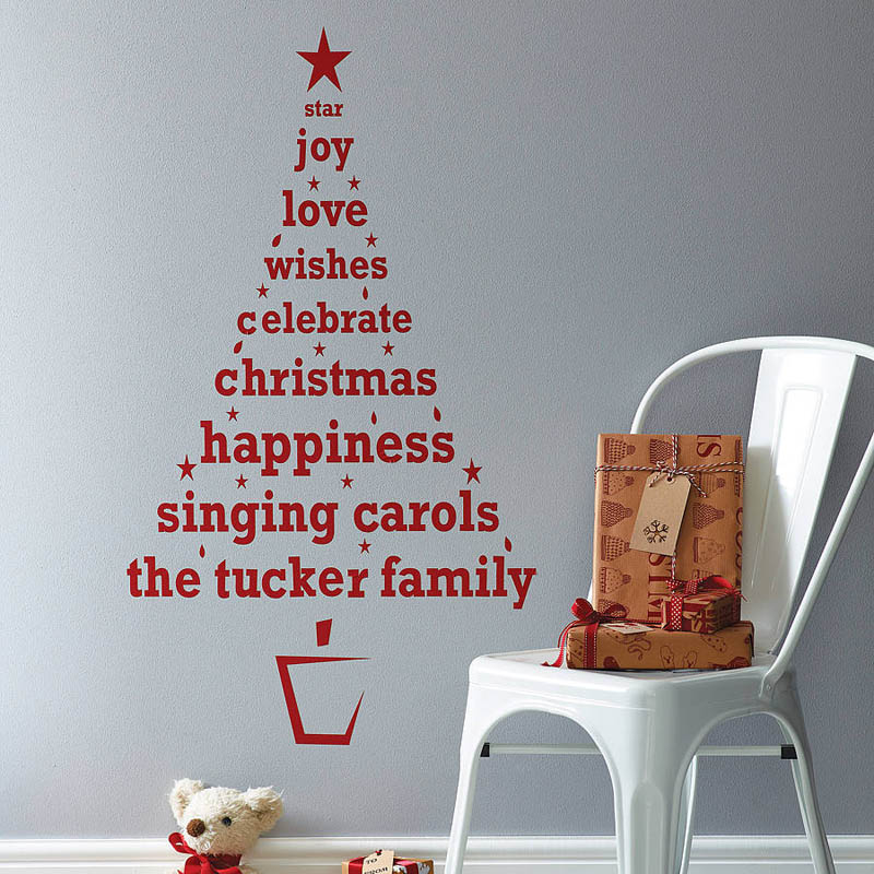 Personalized Christmas Tree Wall Sticker by Spin Collective