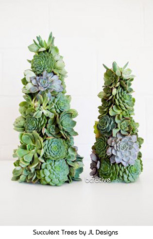 Succulent Trees by JL Designs http://jldesigns.blogspot.com/2010/12/jl-designs-holiday-collection-2010.htm