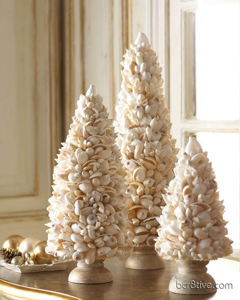 Tabletop Seashell Christmas Trees