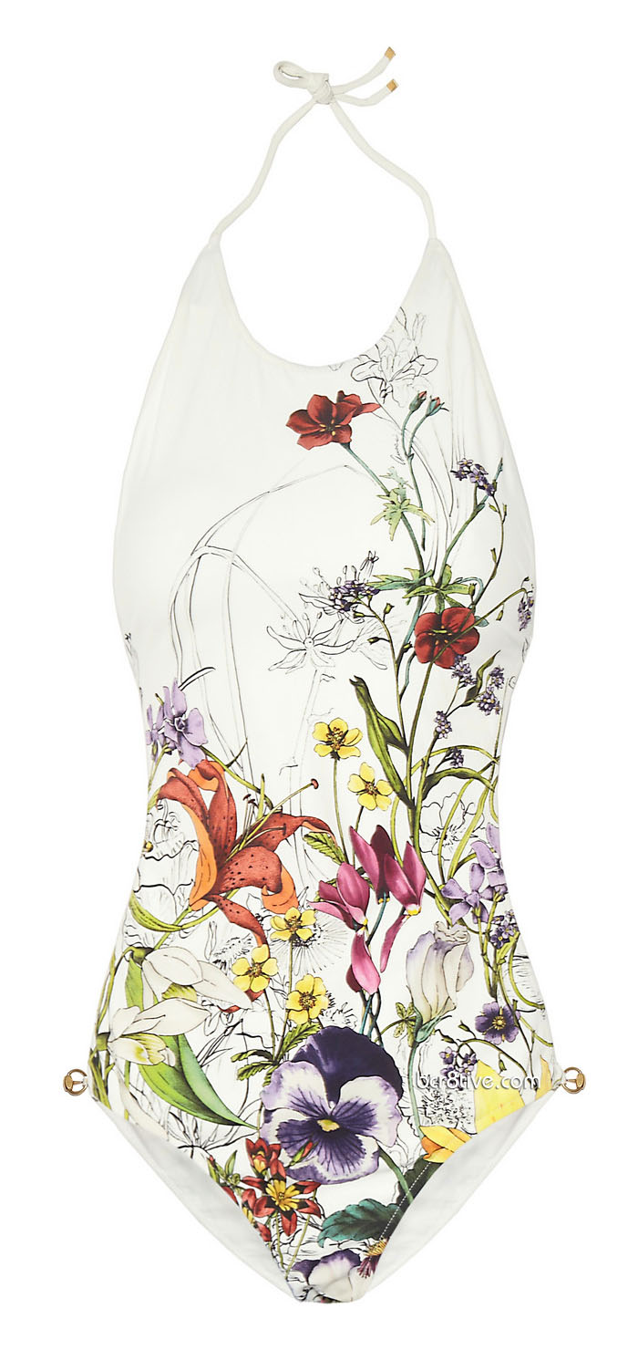 Gucci Floral-Print Backless Swimsuit