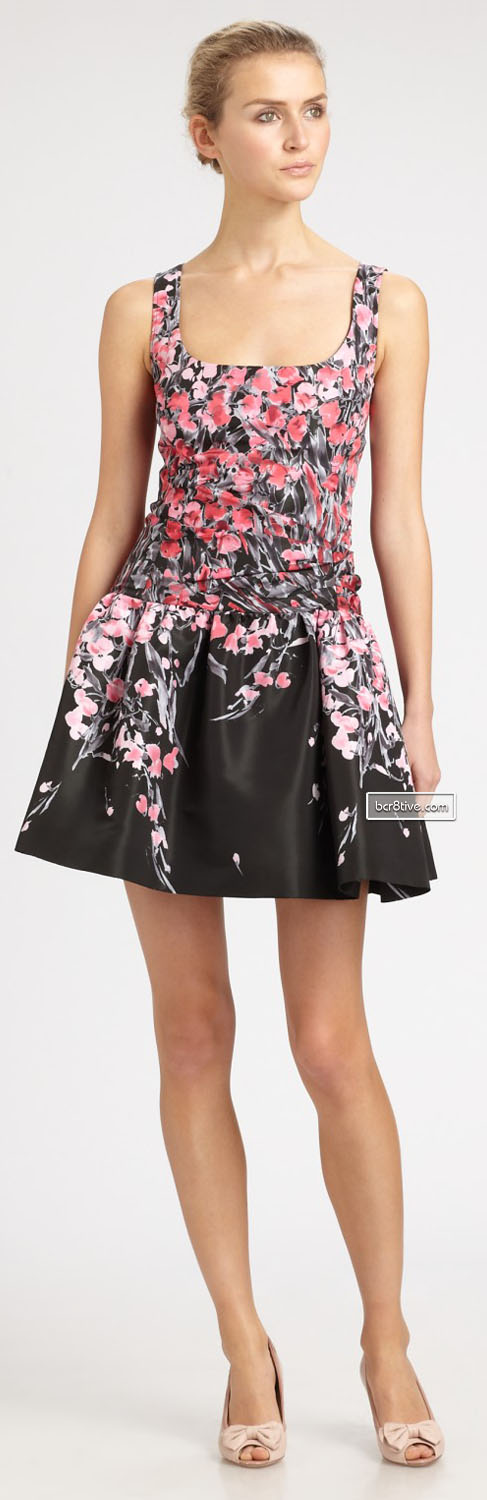 Red Valentino Printed Dropped-Waist Dress