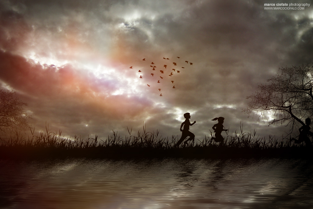 Children Running by Marco Ciofalo