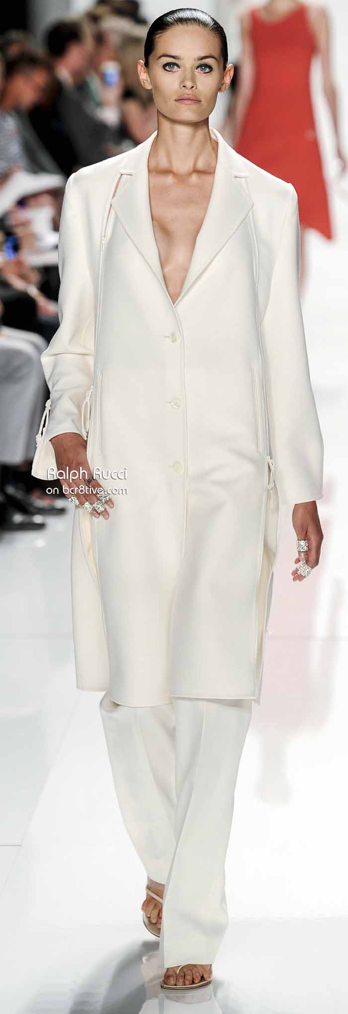 Ralph Rucci Spring 2014 #NYFW - Knee Length Off White Coat