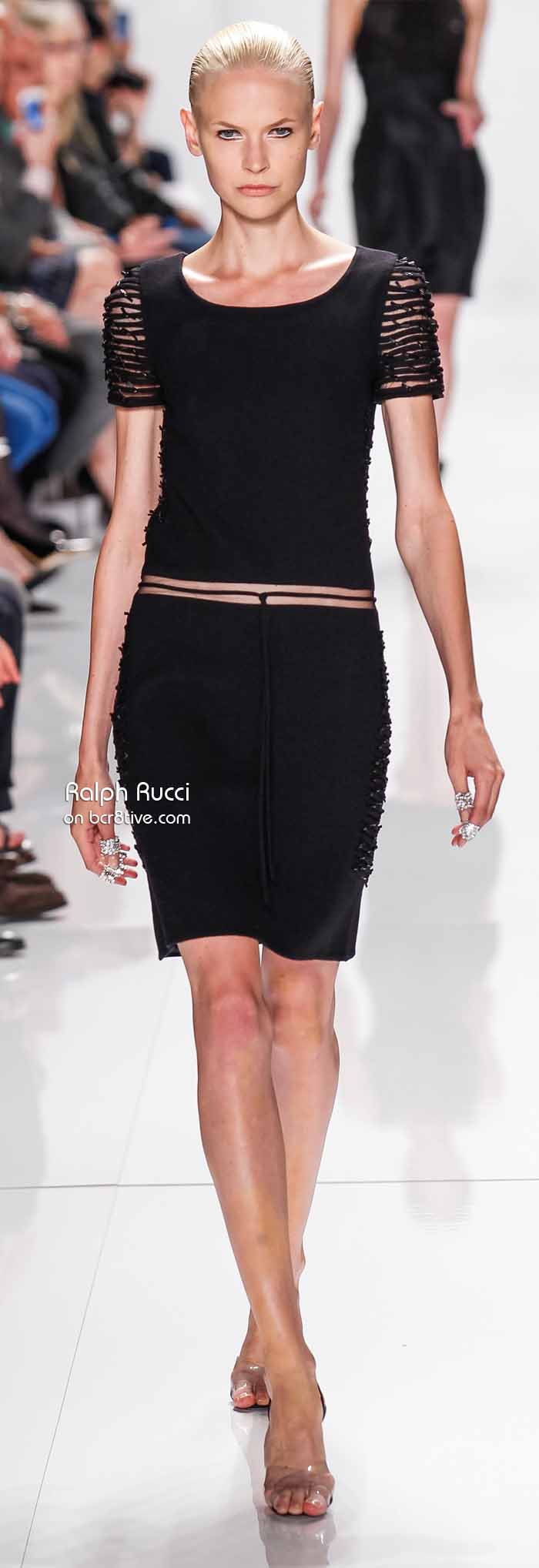 Ralph Rucci Spring 2014 #NYFW - Little Black Dress with Macrame