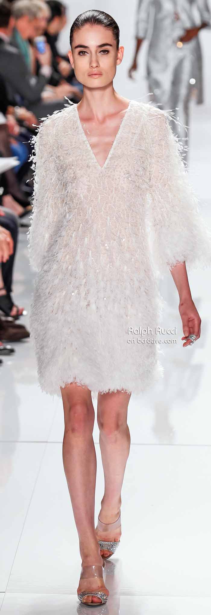 Ralph Rucci Spring 2014 #NYFW - Feathery Texture Dress