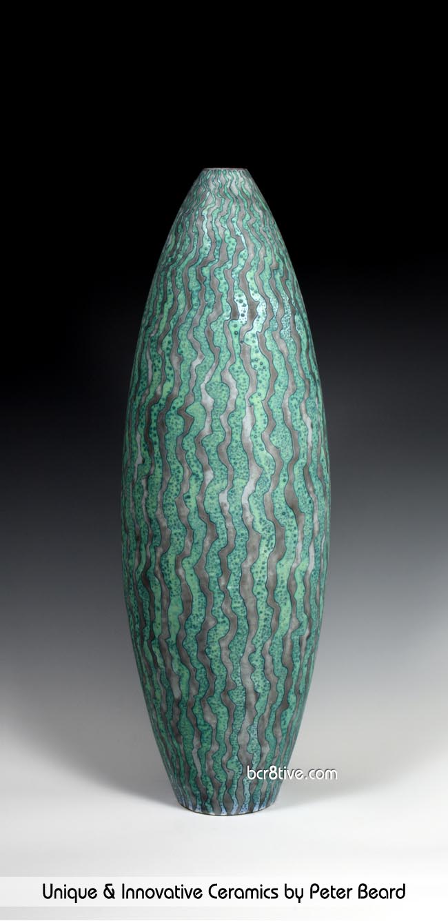 Peter Beard Ceramics - Green and Gray Vessel