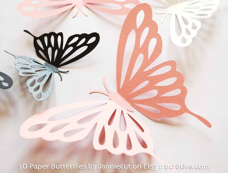 3D Paper Butterflies by Janniecut on Etsy