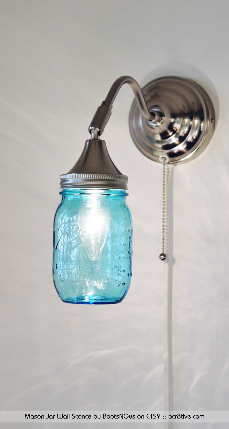 Mason Jar Wall Sconce by BootsNGus