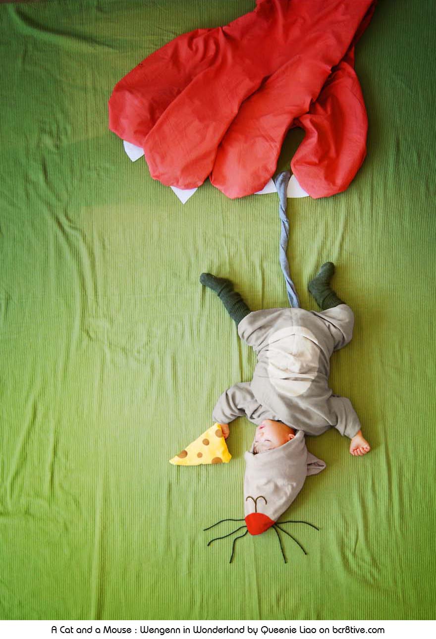 A Cat and a Mouse - Creative Baby Photography by Sioin Queenie Liao