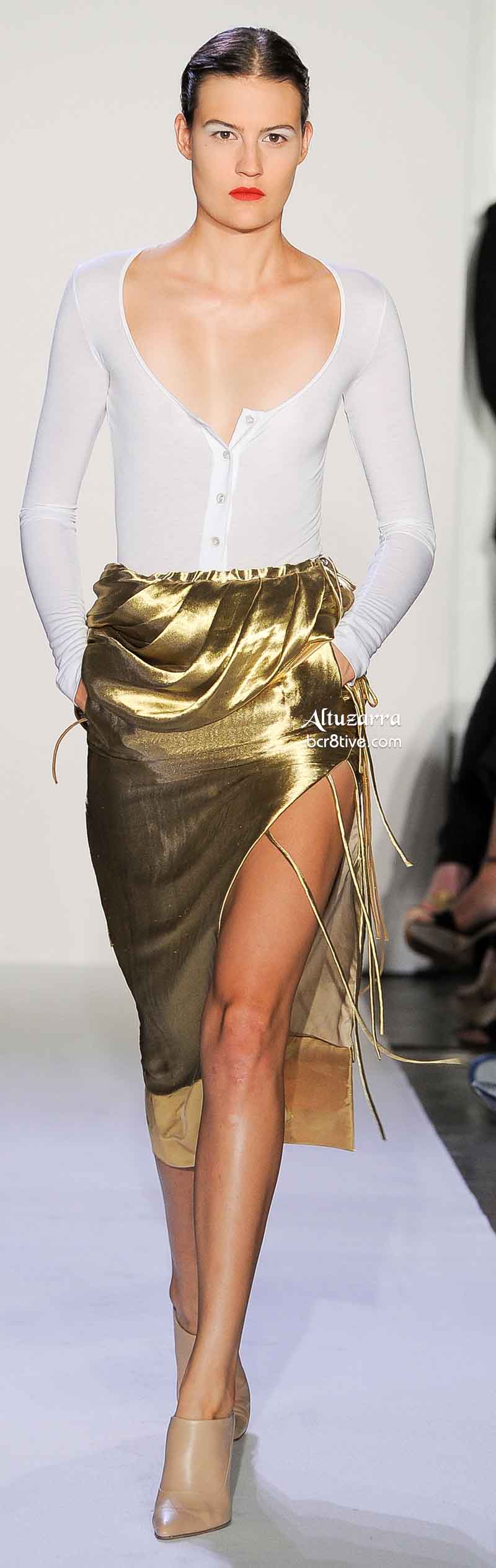 Altuzarra Liquid Metal Gold Pencil Skirt