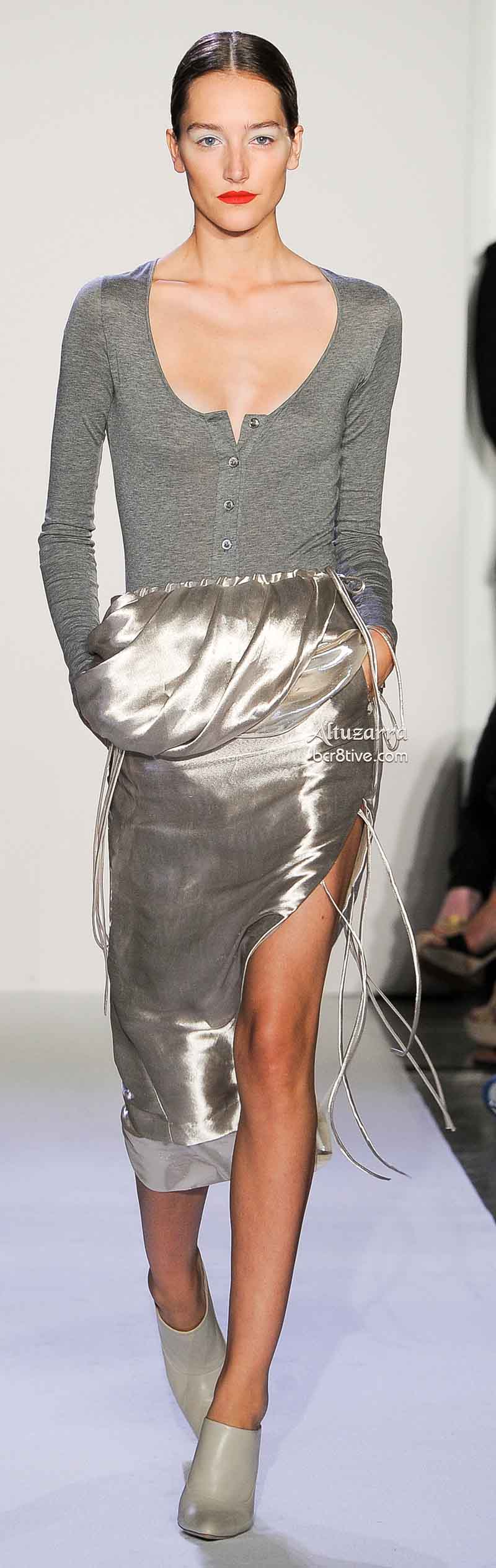 Altuzarra Liquid Metal Silver Pencil Skirt