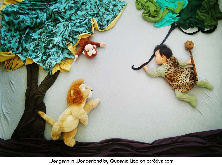 Tarzan and the Lion - Creative Baby Photography by Sioin Queenie Liao