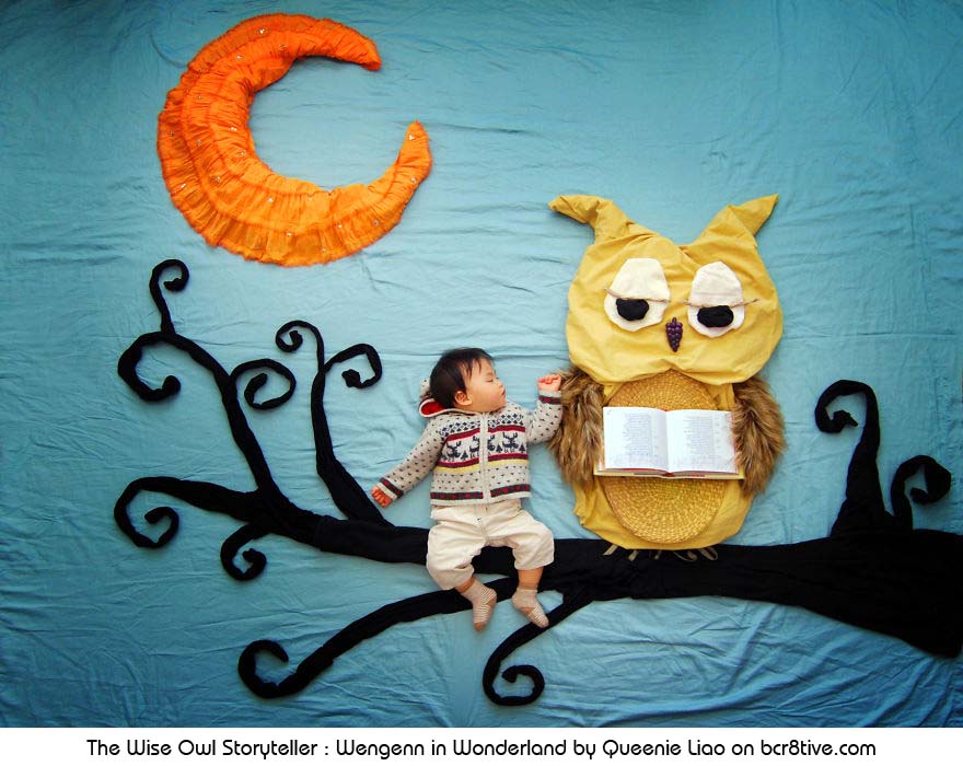 The Wise Owl Storyteller - Creative Baby Photography by Sioin Queenie Liao