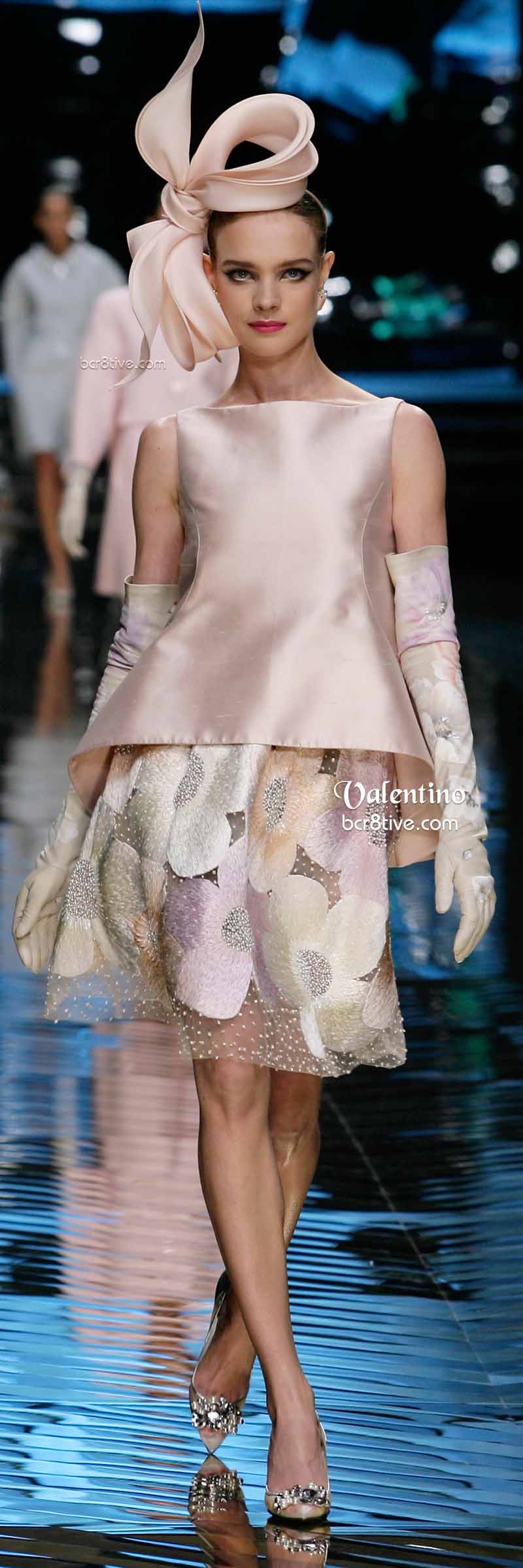 Valentino Pale Pink Skirt and Top with Bow Hat