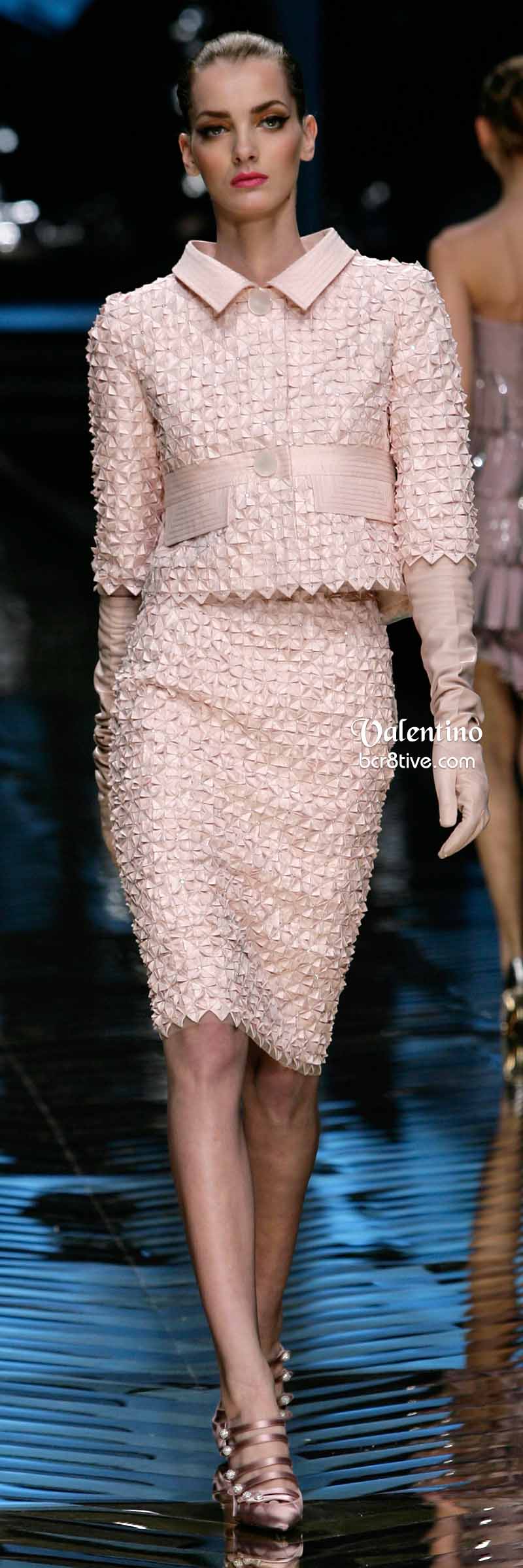 Valentino Short Pink Cropped Jacket and Pencil Skirt