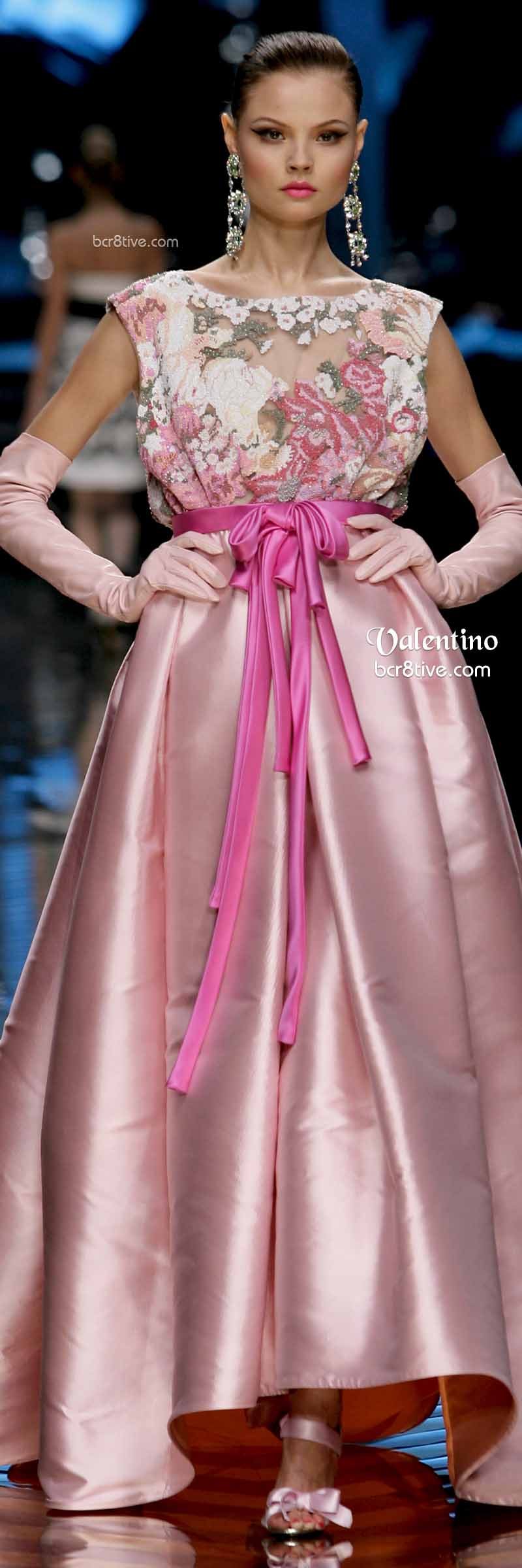 Pale Pink and Floral Valentino Gown