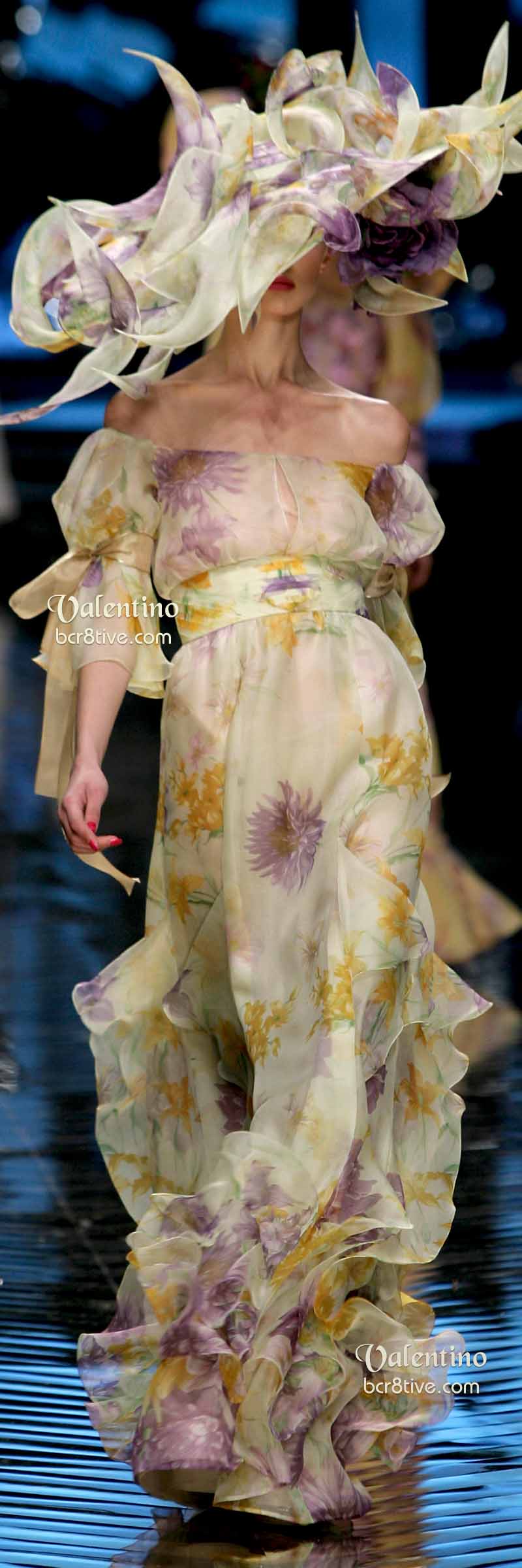 Valentino Floral Gown and Hat