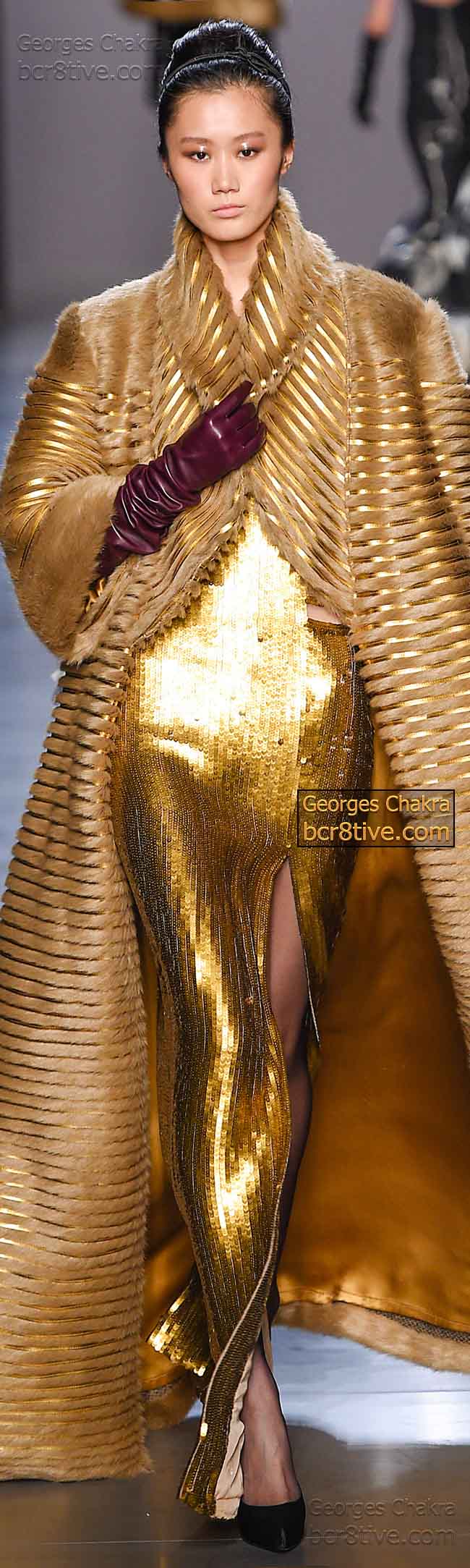 Gold Sequin Gown and Cape