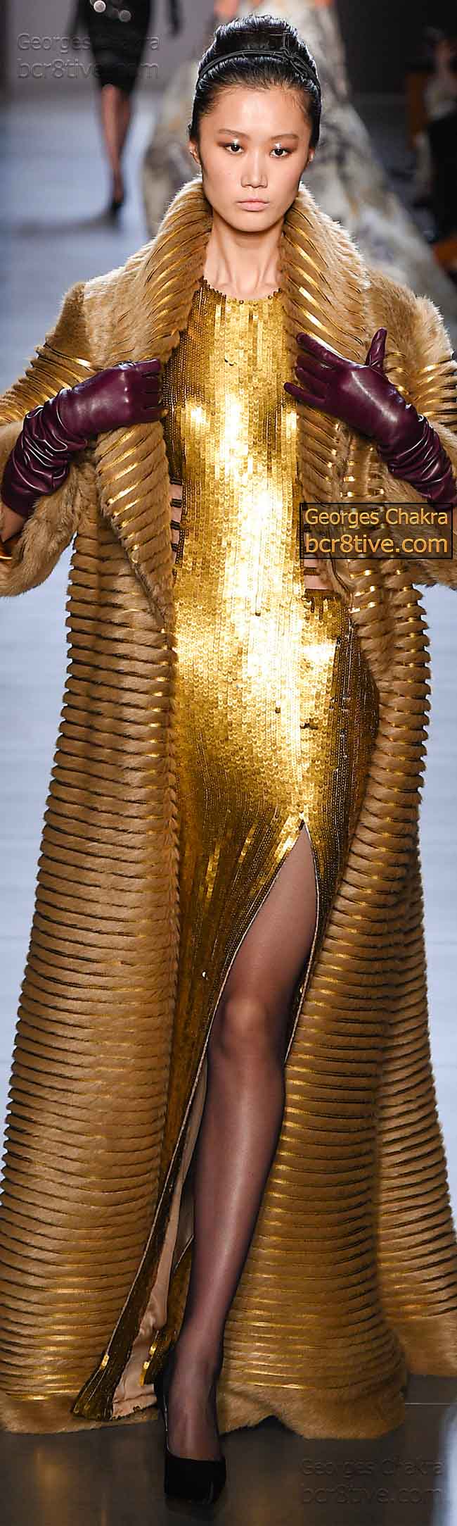 Gold Sequin Gown and Cape