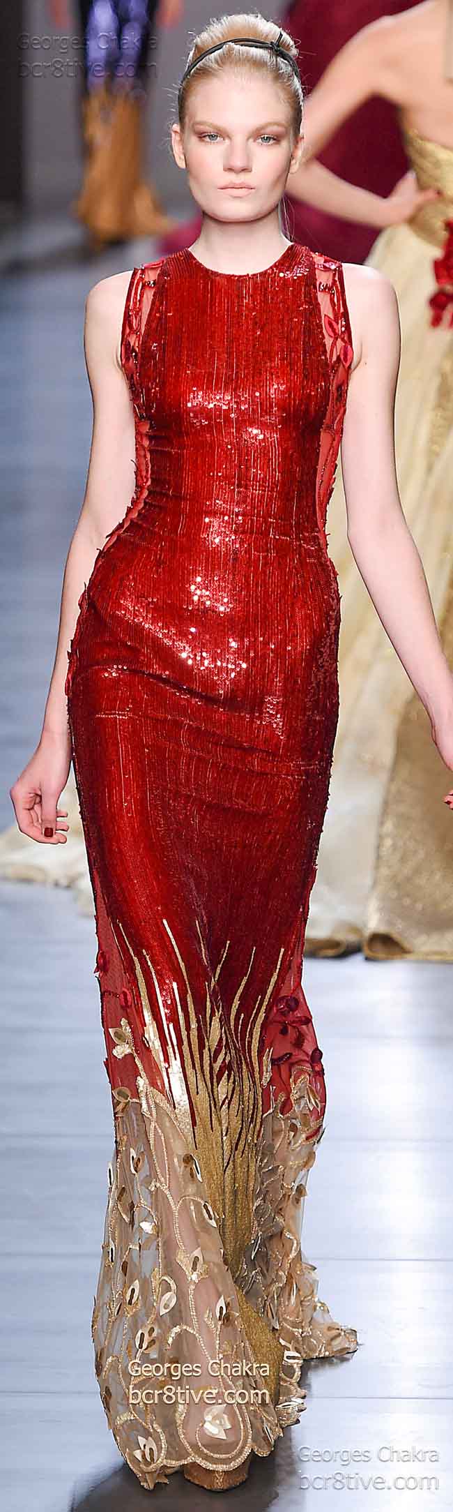 Gorgeous Red and Neutral Sequins and Beading