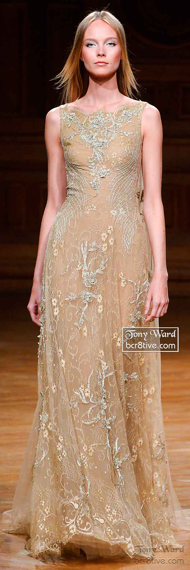 Light Layers Neutral Embroidered Gown