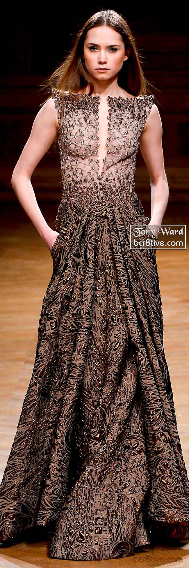 Exquisite Beaded Textured Gown