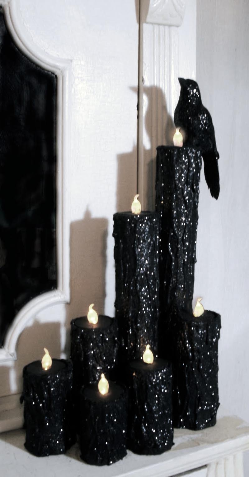 DIY Black Halloween Candles