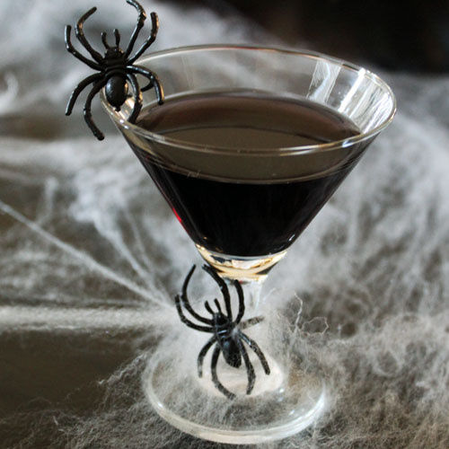 Black Vodka Martini for Halloween