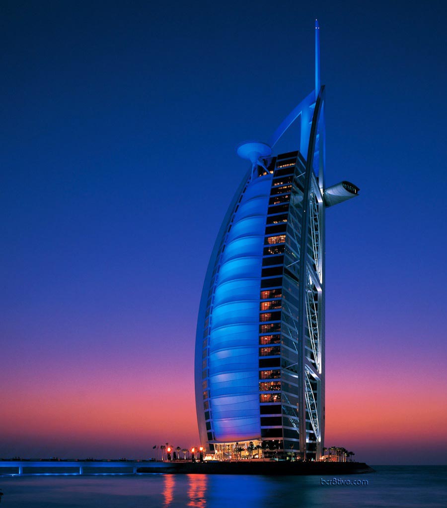 Burj Al Arab, Dubai in the evening