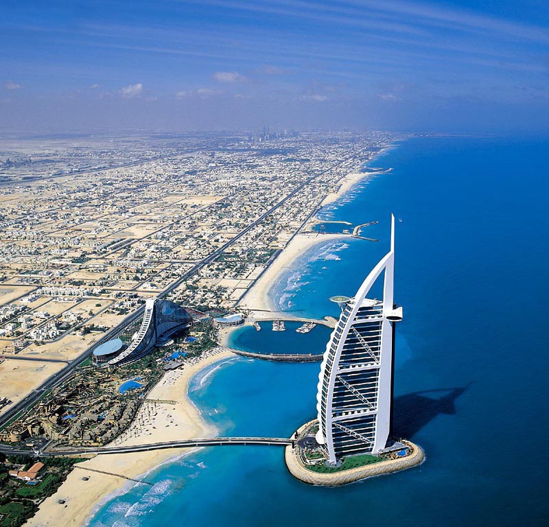 Aerial Photo of Burj Al Arab in Dubai