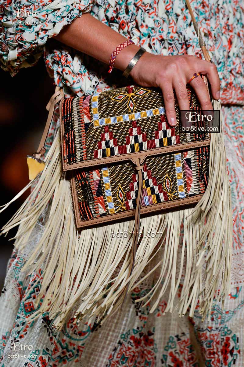 Etro Spring 2015-16 - Beaded and Fringed Native American Styled Handbag