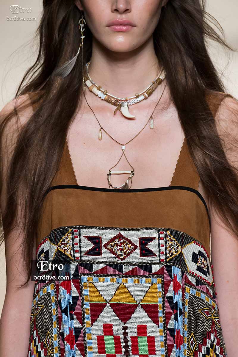 Etro Spring 2015-16 - Exceptionally Beaded Native American Styled Designs