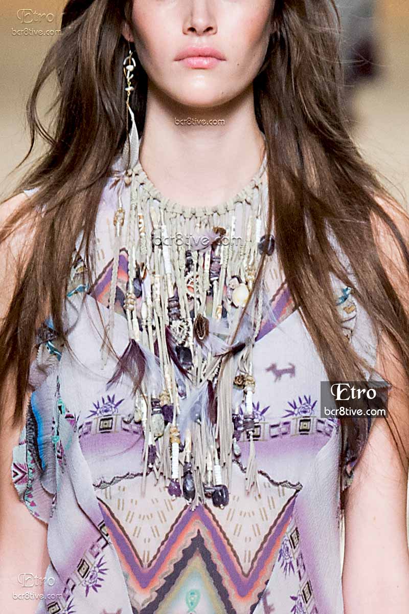 Etro Spring 2015-16 - Native American Inspired Elaborately Beaded Necklace 
