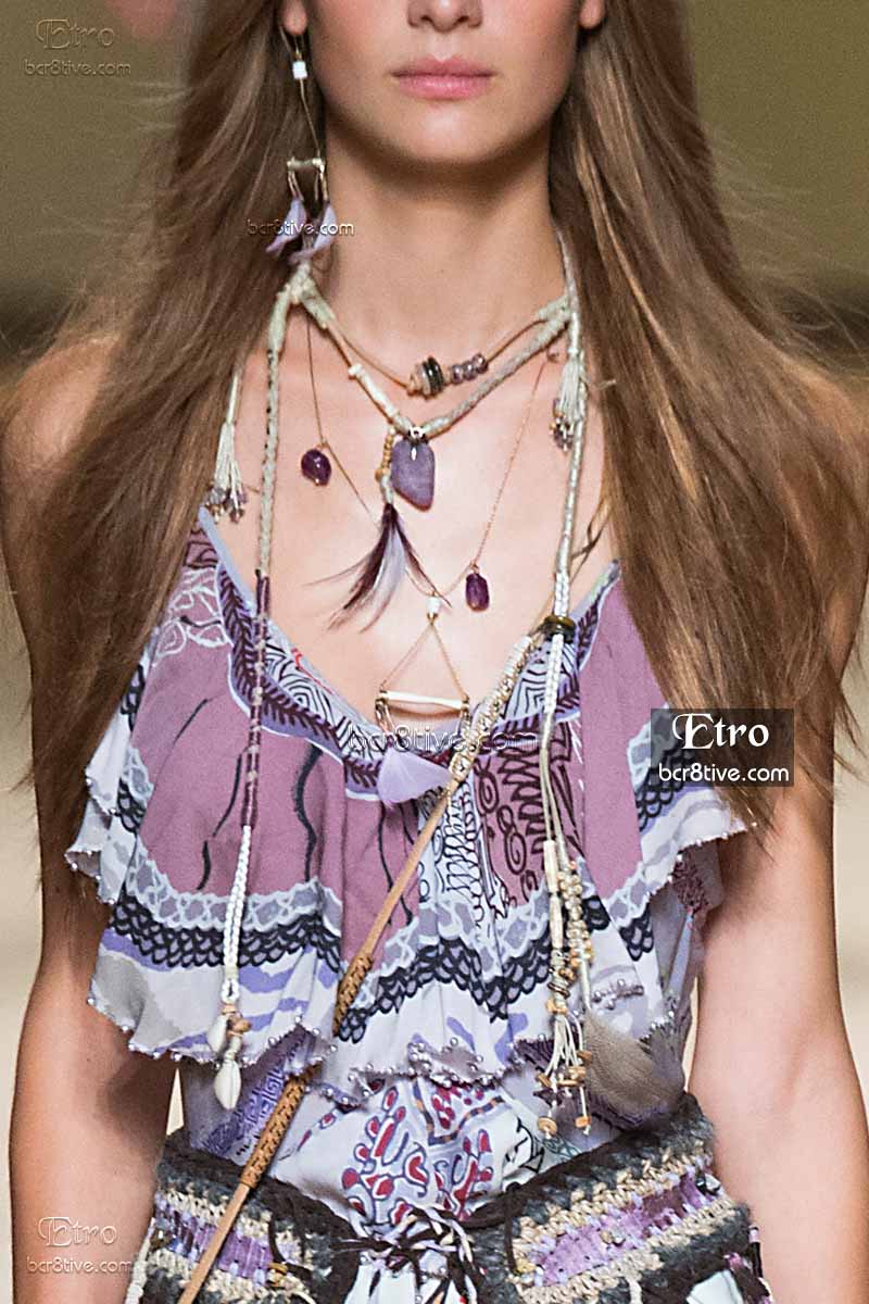 Etro Spring 2015-16 - Lavender Ruffles and Native American Styling