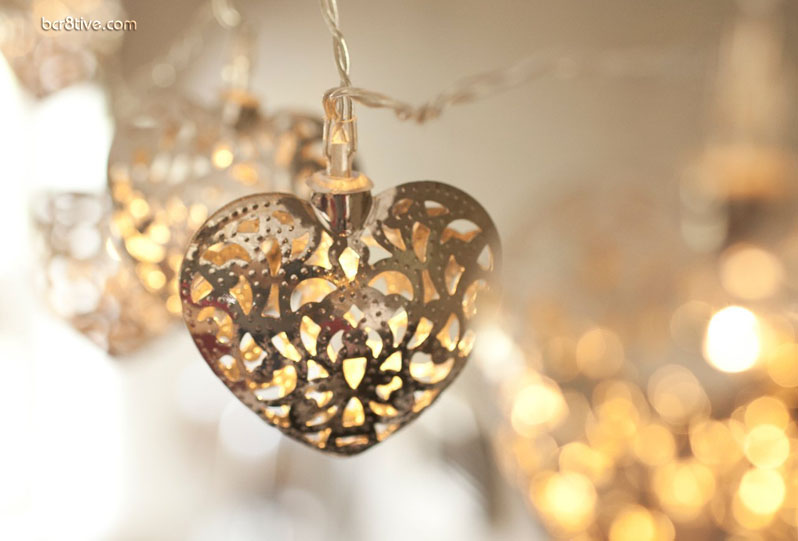 LED Filigree Heart Indoor Battery Operated Fairy Lights