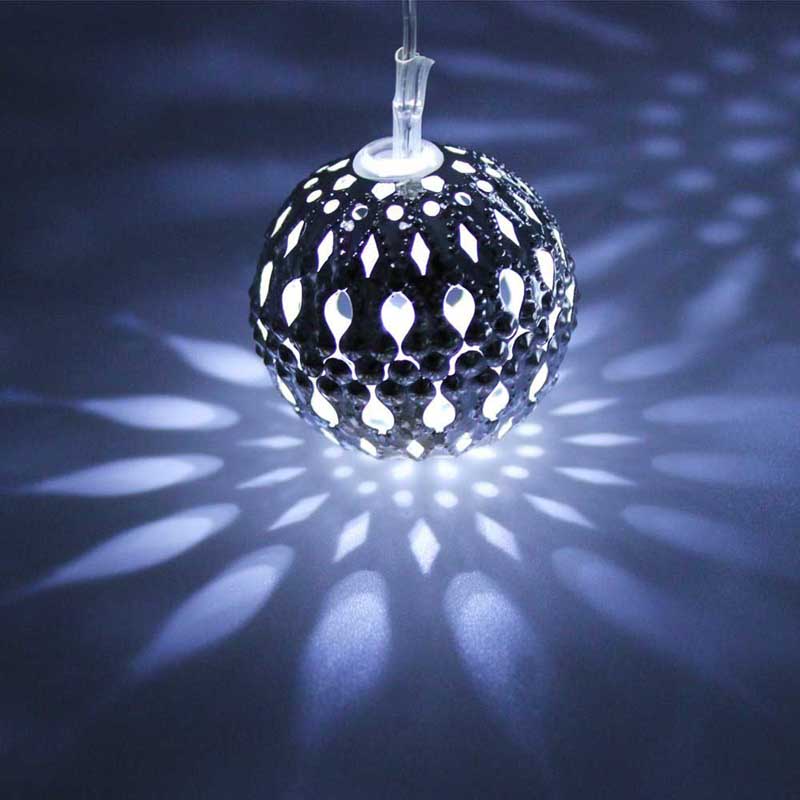 Hollow Ball Battery Operated LED Christmas String Lights
