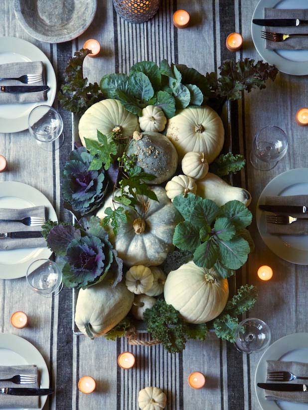 Gourds and Cabbage with Vegetable Foliage by Karin Lidbeck