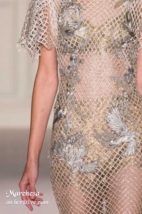 Marchesa - Cage like Fabric with Embroidery