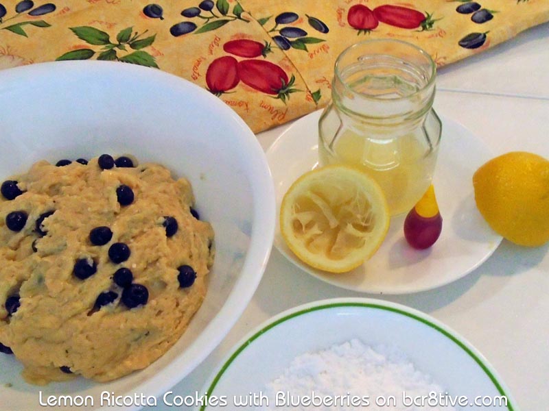 Lemon Ricotta Cookie Batter and Icing Ingredients