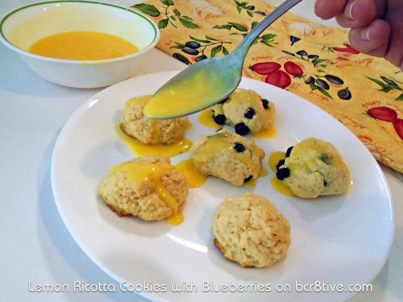 ricotta cookies lemon icing blueberries