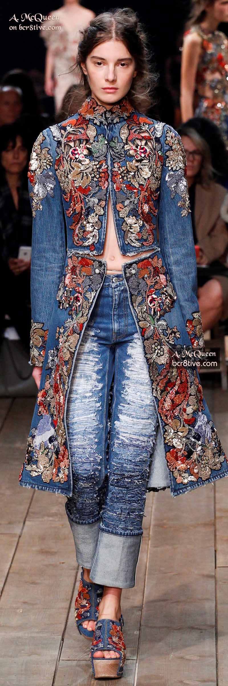 Gorgeous Embroidered Denim Coat - The Best of Alexander McQueen 2016