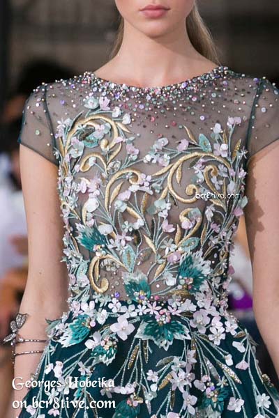 Elaborate Embroidered Fashion - Georges Hobeika Fall 2016 Haute Couture Details