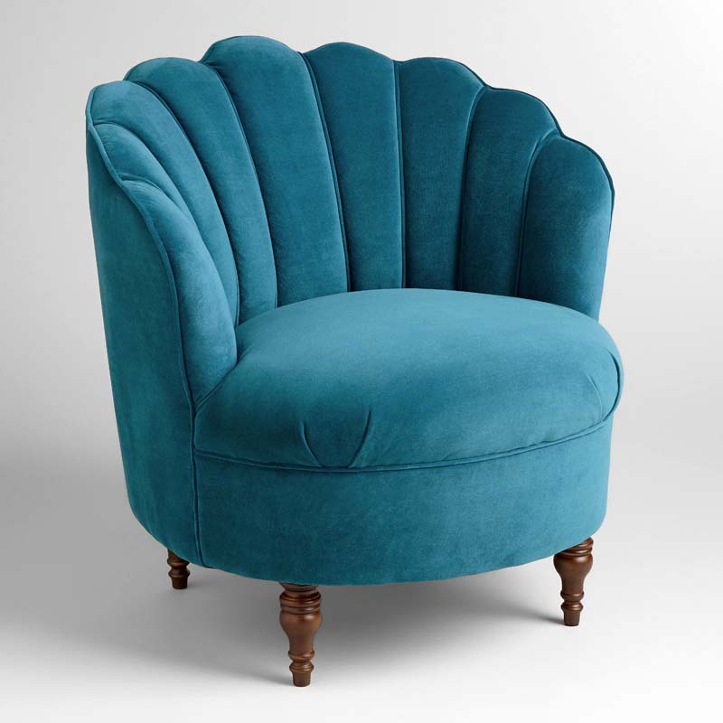 Peacock Blue Velvet Telulah Chair