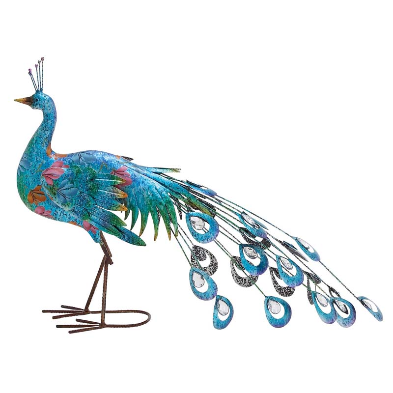 Metal Crafted Peacock Décor Figurine by Woodland Imports